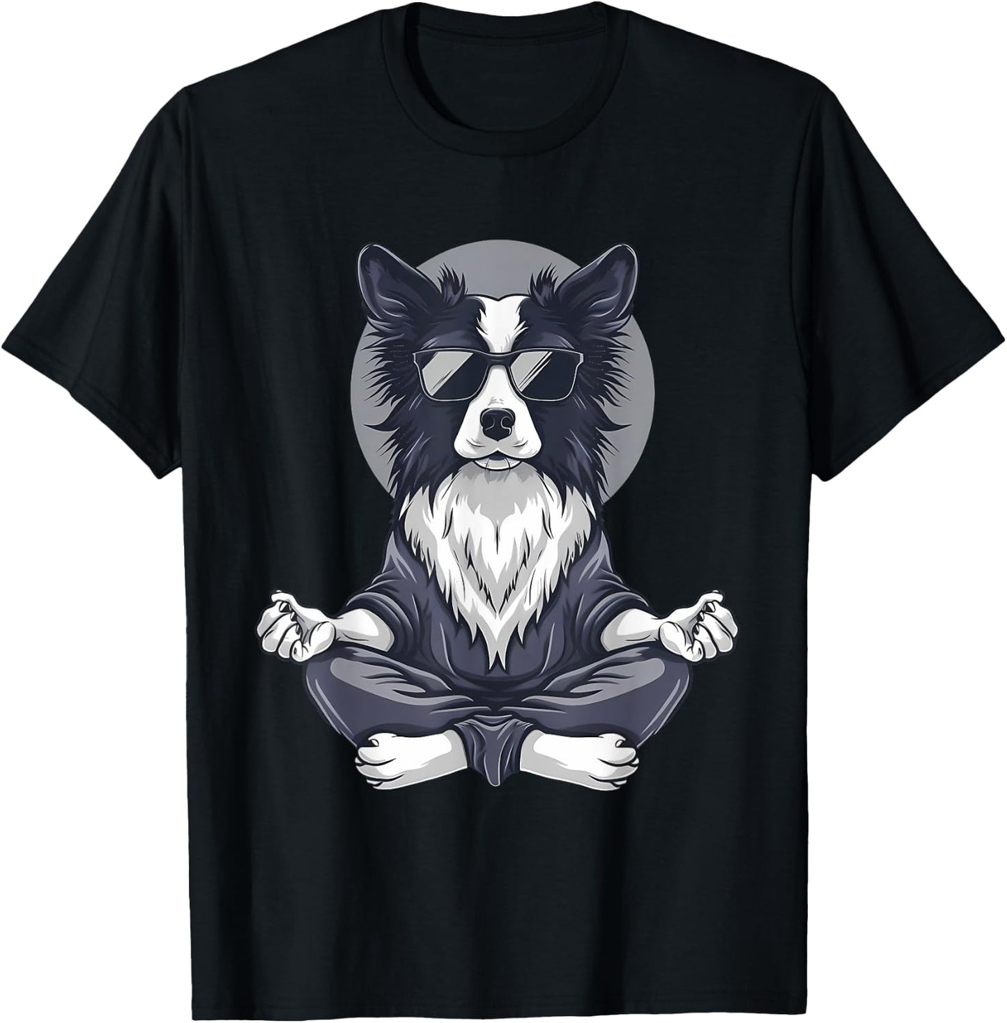 Dog Meditation Zen Buddha Spirituality Hindu Buddhist Men Women Kids T-Shirt - T-Shirt | Black