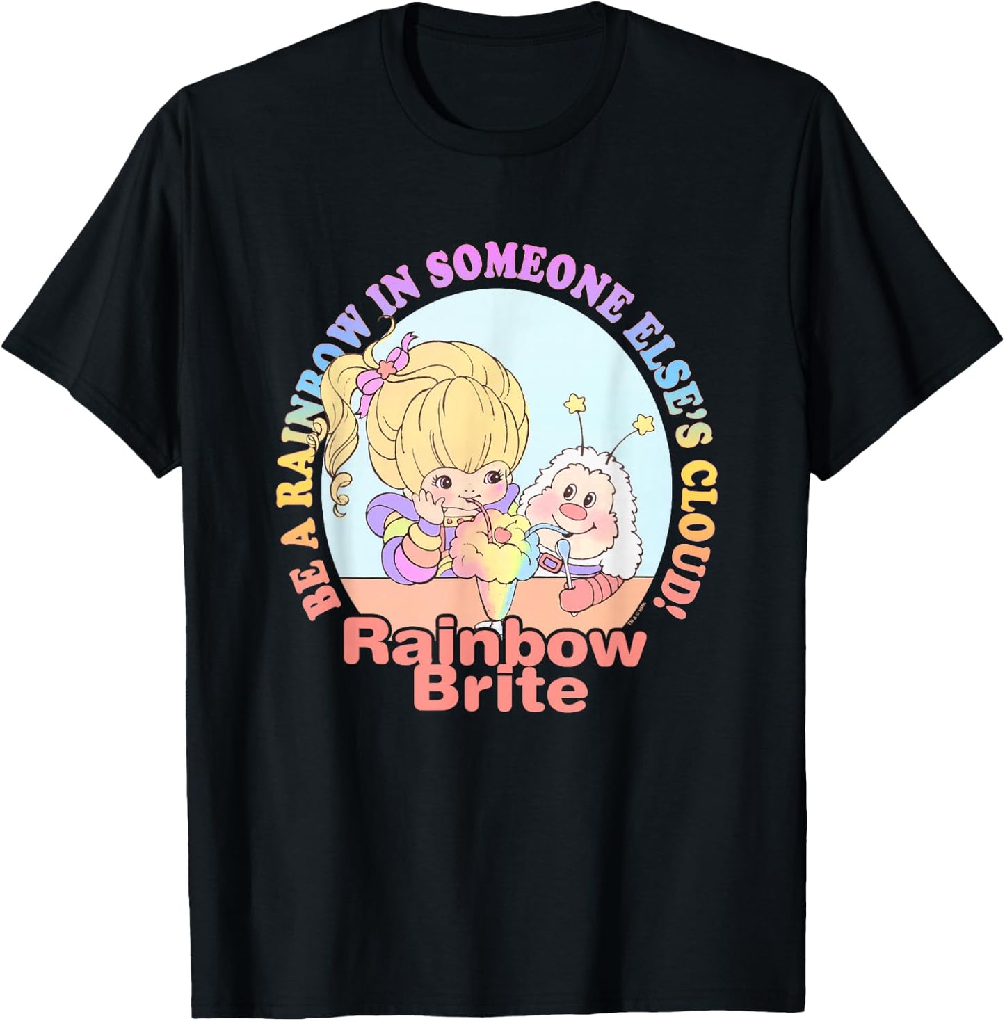 Rainbow Brite Be A Rainbow in Someone Else's Cloud! Logo T-Shirt - T-Shirt | Black