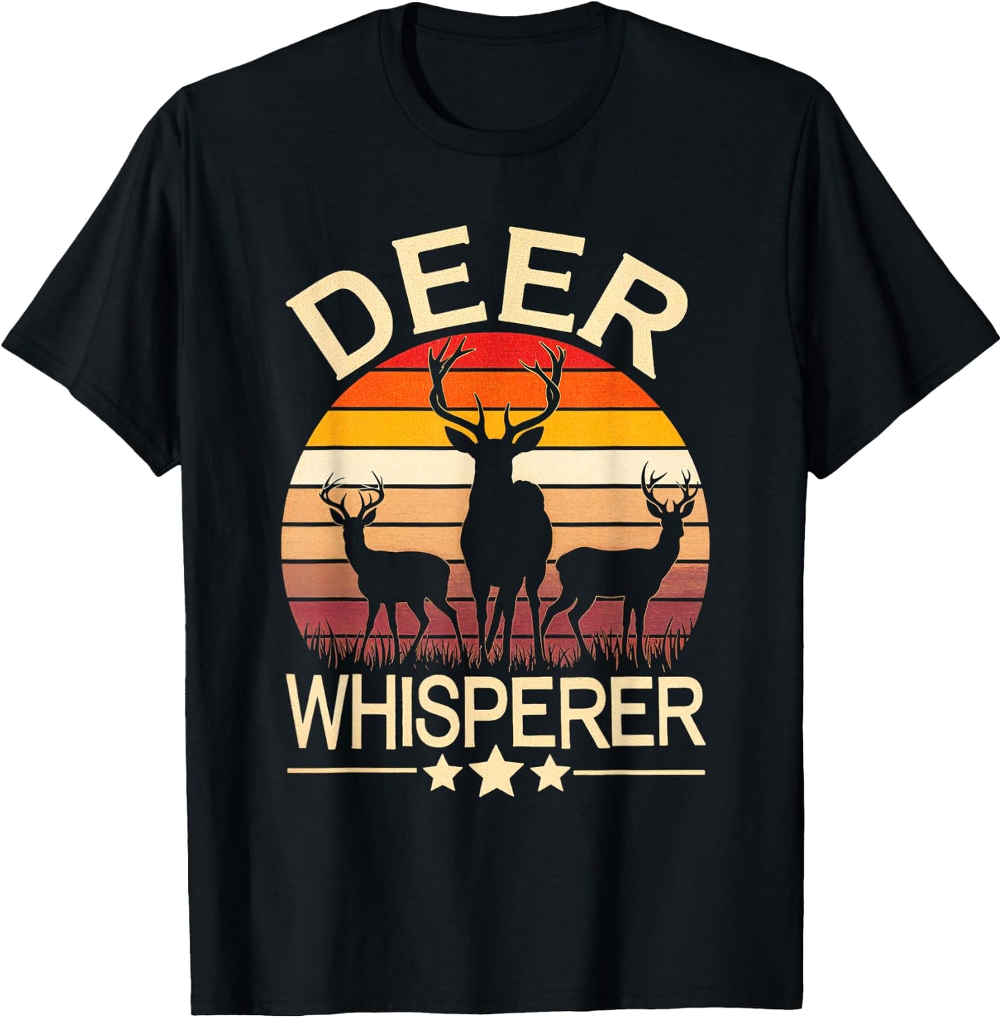 Deer Whisperer Deer Hunting Nature Wildlife Outdoors T-Shirt - T-Shirt | Black