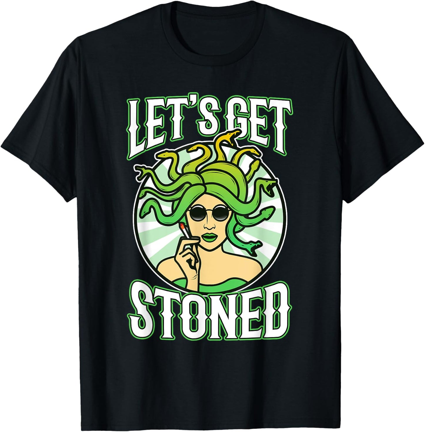 Lets get stoned medusa T-Shirt - T-Shirt | Black