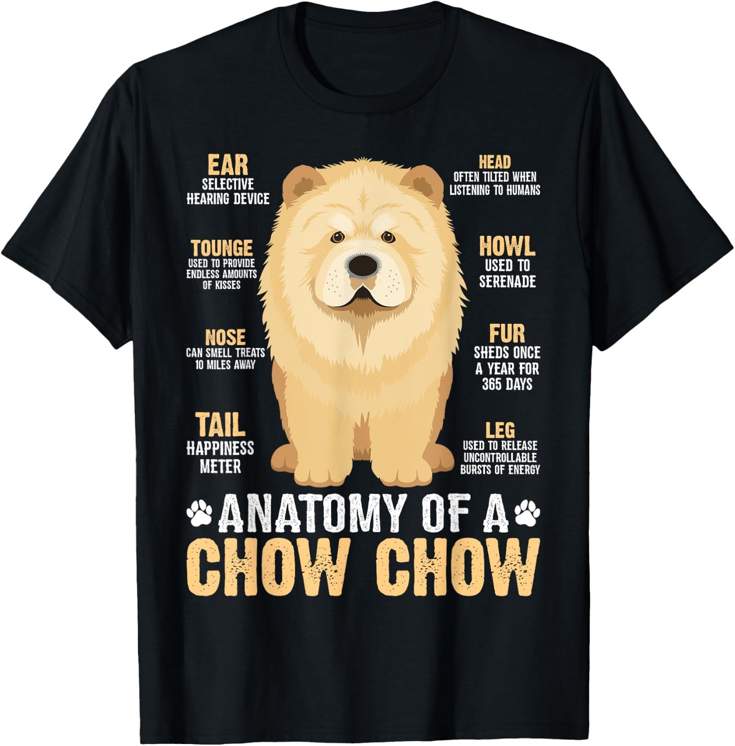 Anatomy Of A Chow Chow T-Shirt - T-Shirt | Black