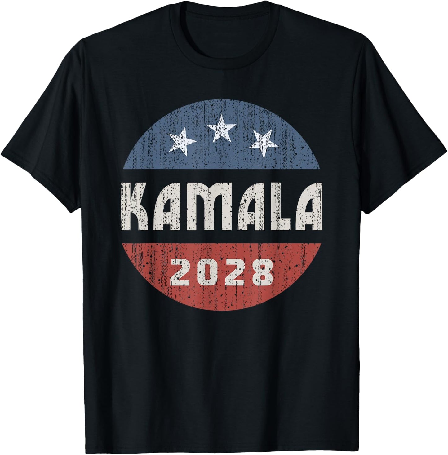 Retro Kamala Harris 2028 For President Election Campaign T-Shirt - T-Shirt | Black