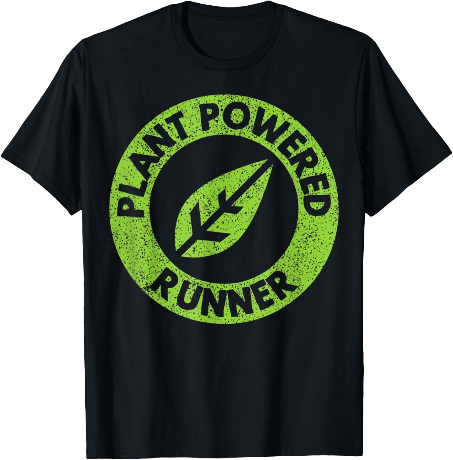 Plant Powered Runner Vegan Trail Ultra Marathon T-Shirt - T-Shirt | Black