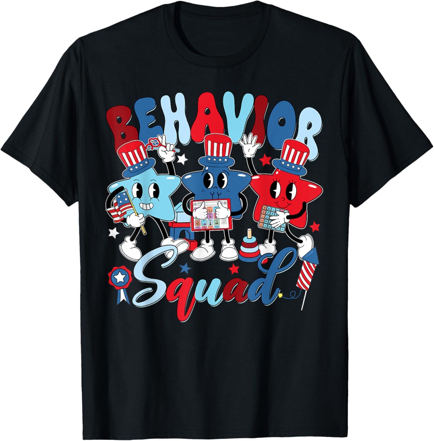 Funny Behavior Squad Independence Day RBT Behavior Tech T-Shirt - T-Shirt | Black