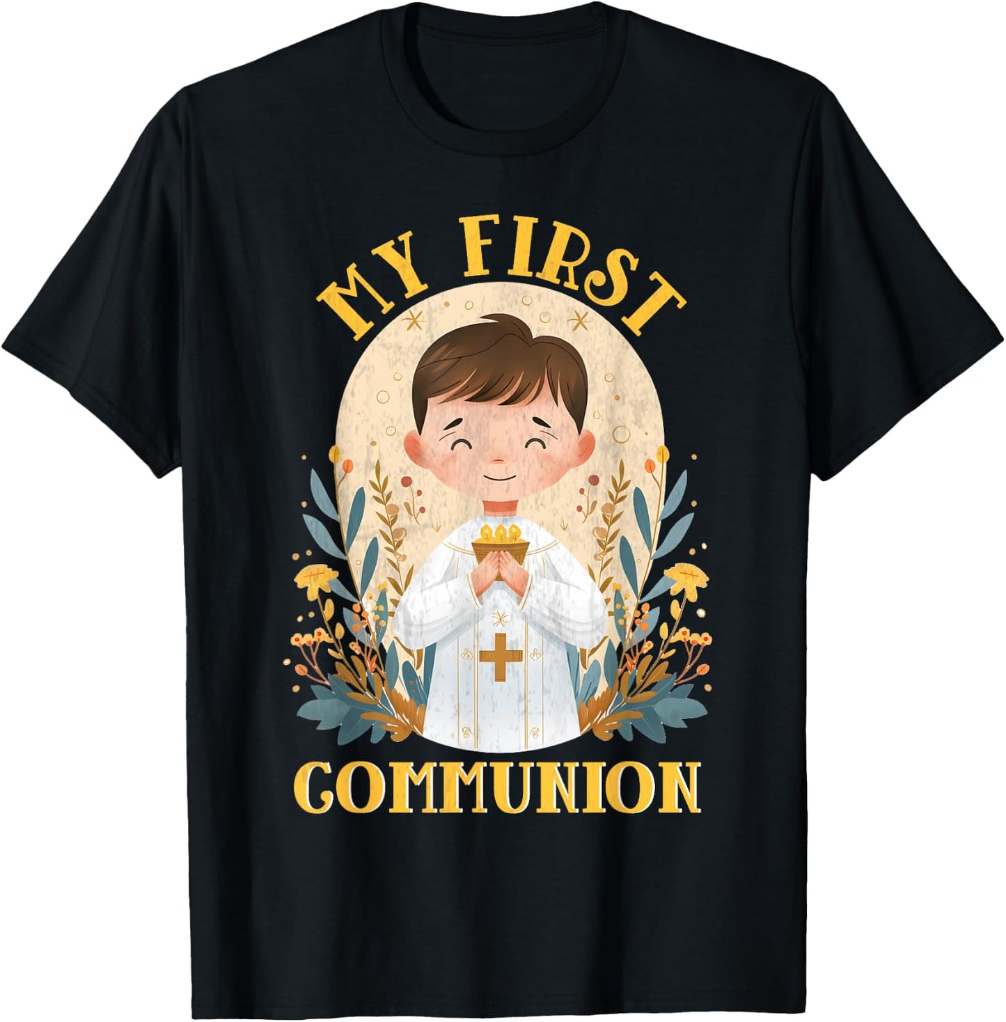 My First Communion 1st Holy Communion Boy T-Shirt - T-Shirt | Black