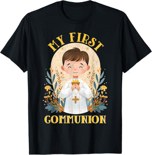 My First Communion 1st Holy Communion Boy T-Shirt - T-Shirt | Black