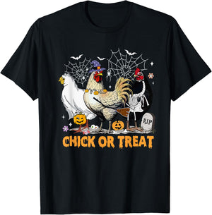 Funny Chicken Halloween Costume Spooky Season Chickens Witch T-Shirt - T-Shirt | Black