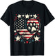 American Flag Patriotic Dog and Cat Paw 4th of July T-Shirt - T-Shirt | Black