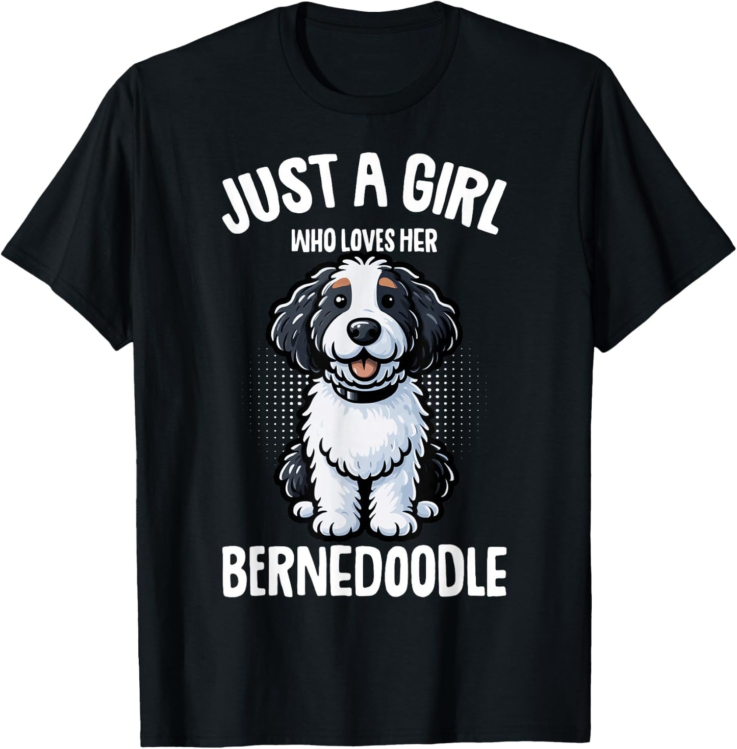 Just a Girl Who Loves Her Bernedoodle Dog Kids T-Shirt - T-Shirt | Black