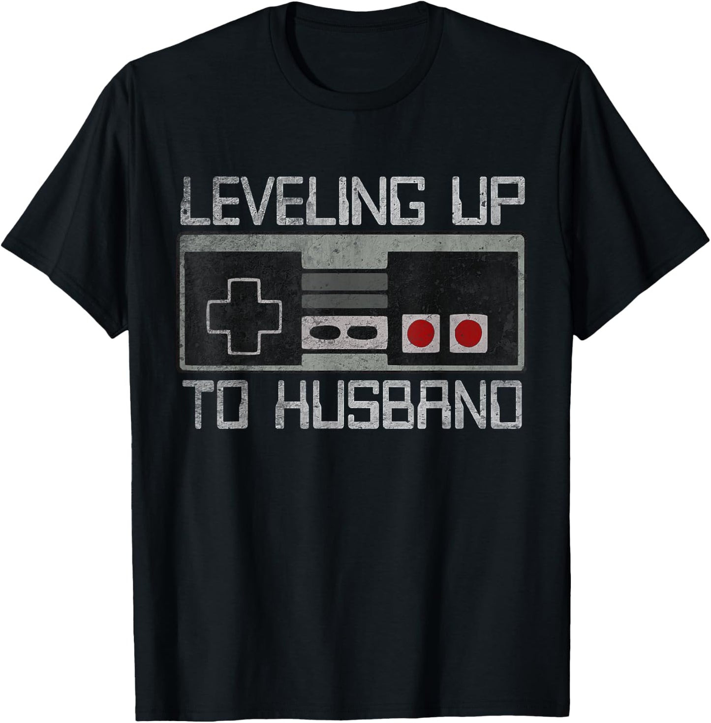 Bachelor Party Leveling Up to Husband Gamer Groom To Be T-Shirt - T-Shirt | Black