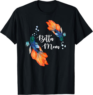 Cute Pet Betta Fish Lover Betta Mom T-Shirt - T-Shirt | Black