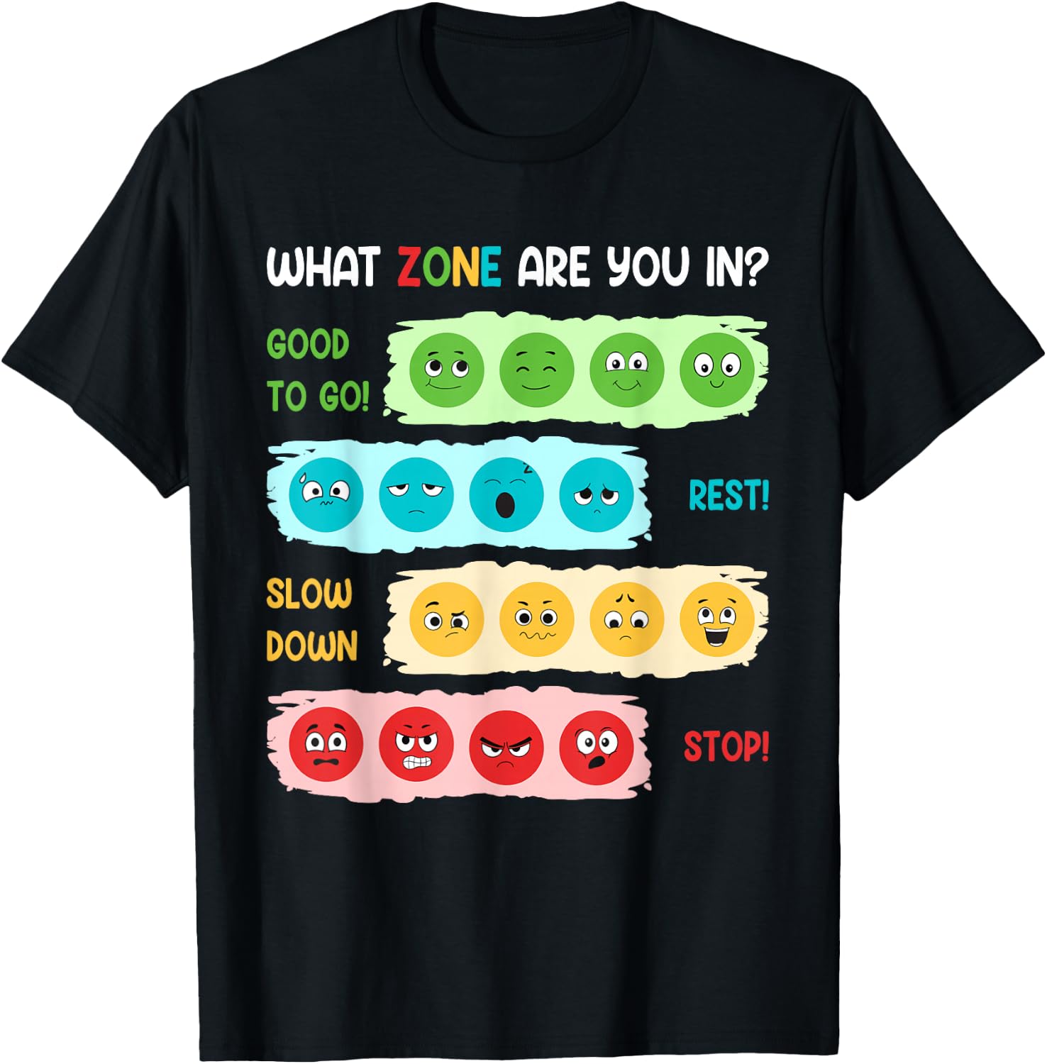 Zone Of Regulation School Counselor Gift Mental Health T-Shirt - T-Shirt | Black