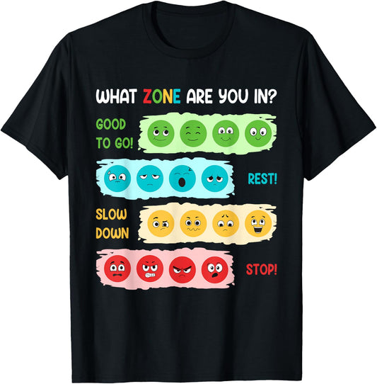 Zone Of Regulation School Counselor Gift Mental Health T-Shirt - T-Shirt | Black