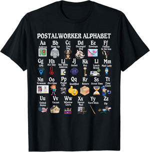Mailed it Postal Worker Gifts Funny Alphabet Post Office Delivery Mailman T-Shirt - T-Shirt | Black