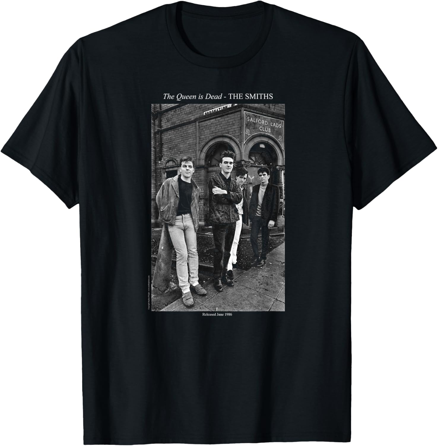 The Smiths Queen is Dead Salford Lads Club by Stephen Wright T-Shirt - T-Shirt | Black