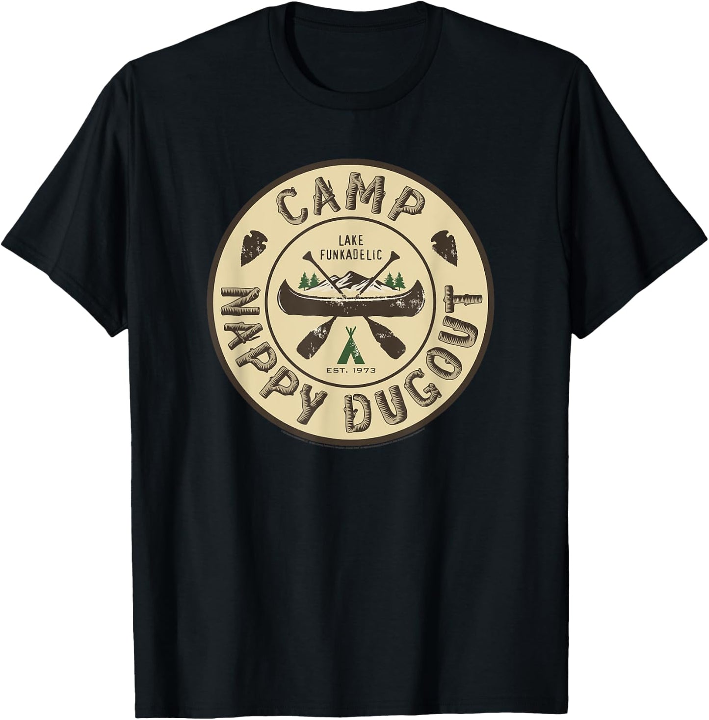 George Clinton Camp Nappy Dugout Lake Funkadelic Circle Logo T-Shirt - T-Shirt | Black