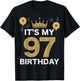 It's My Birthday 97th King BDay Party Crown Man And Woman T-Shirt - T-Shirt | Black