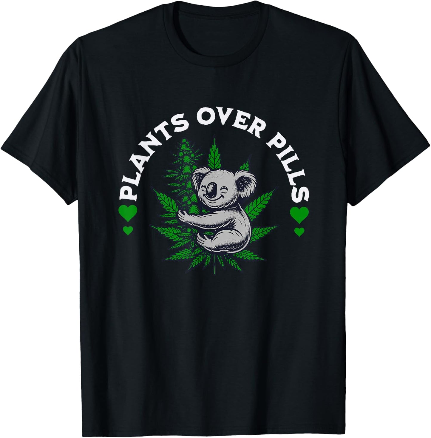 Medical Marijuana Cannabis Plants Over Pills T-Shirt - T-Shirt | Black