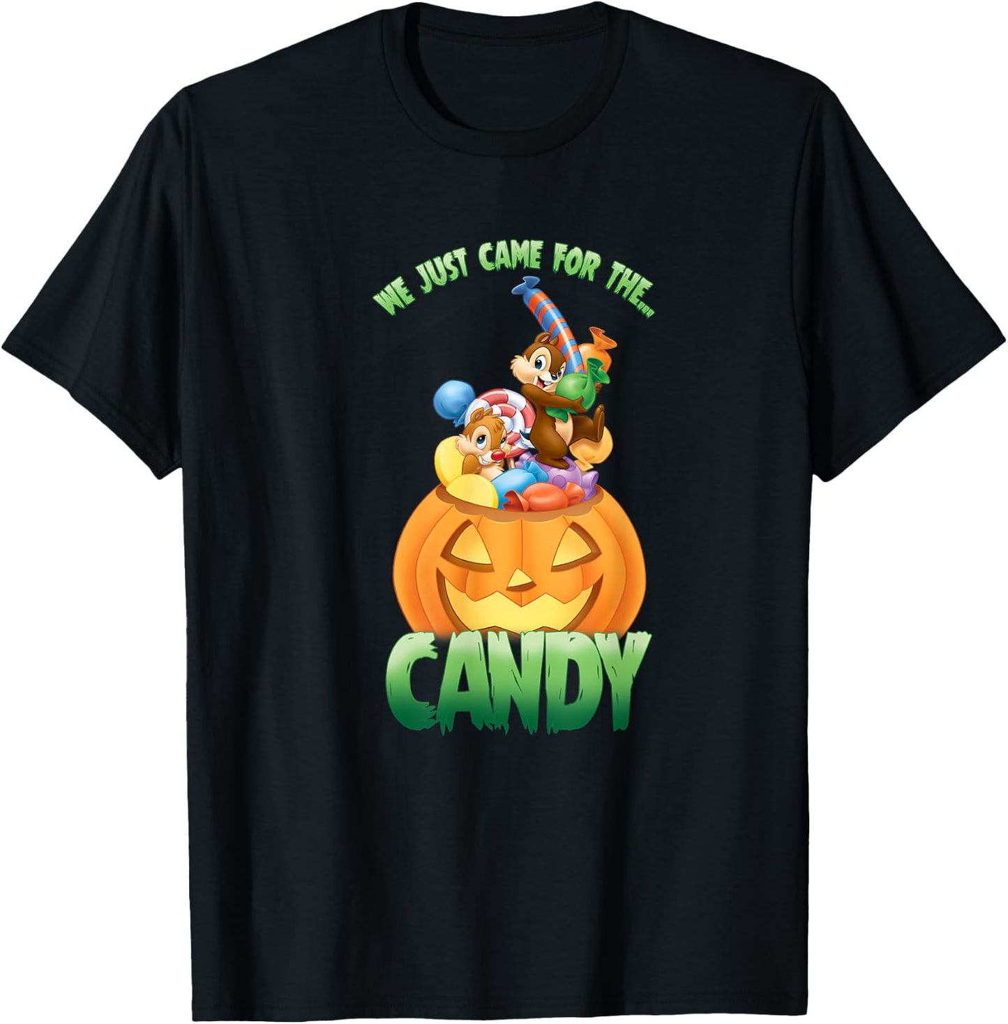 Disney Chip 'n' Dale Rescue Rangers Halloween Pumpkin Candy T-Shirt - T-Shirt | Black