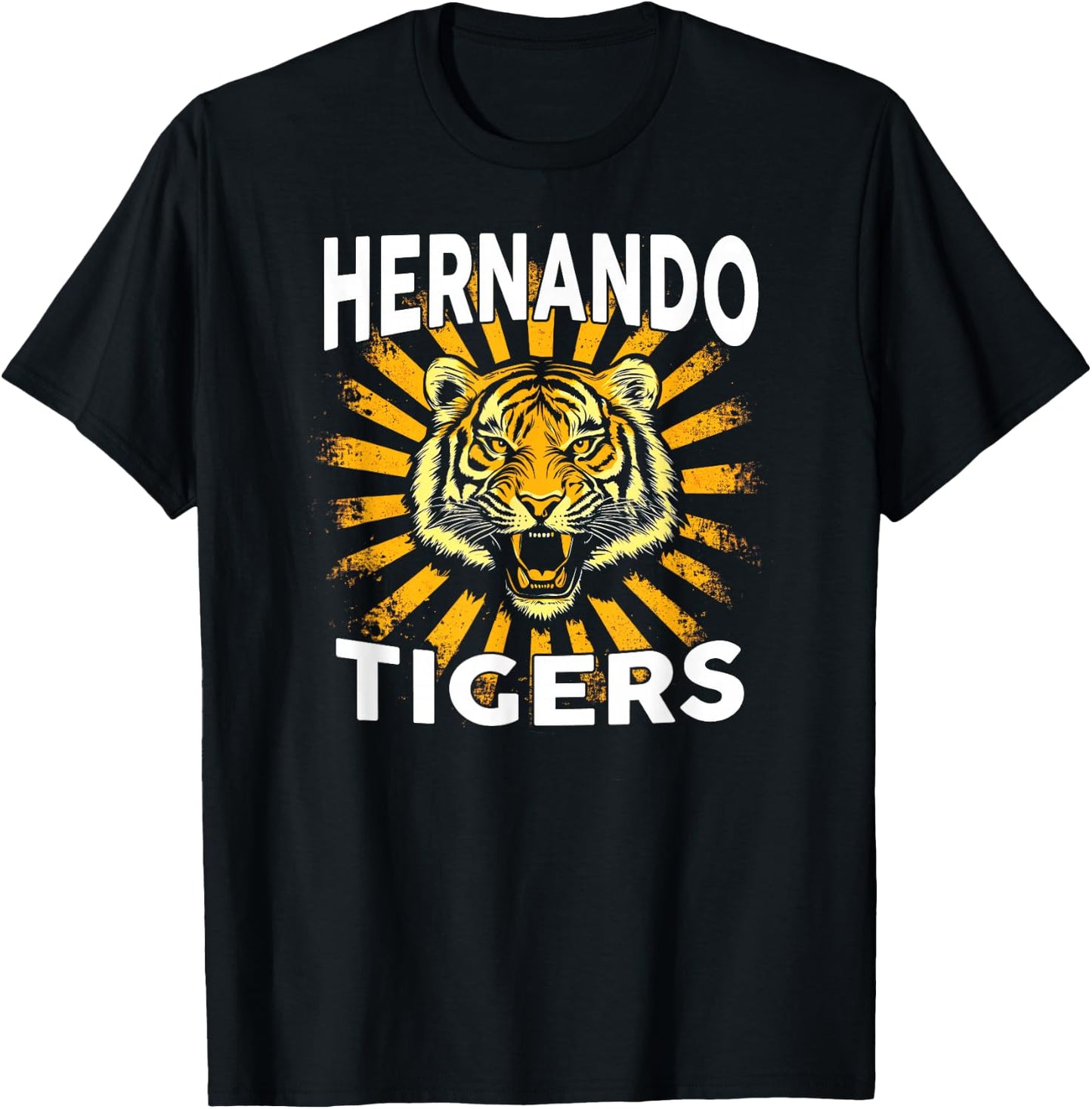 Hernando Tigers Vintage Graphic Design Cool Retro Tiger T-Shirt - T-Shirt | Black