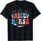 NICU Nurse 4th Of July American Flag Patriotic Nicu Nurse T-Shirt - T-Shirt | Black