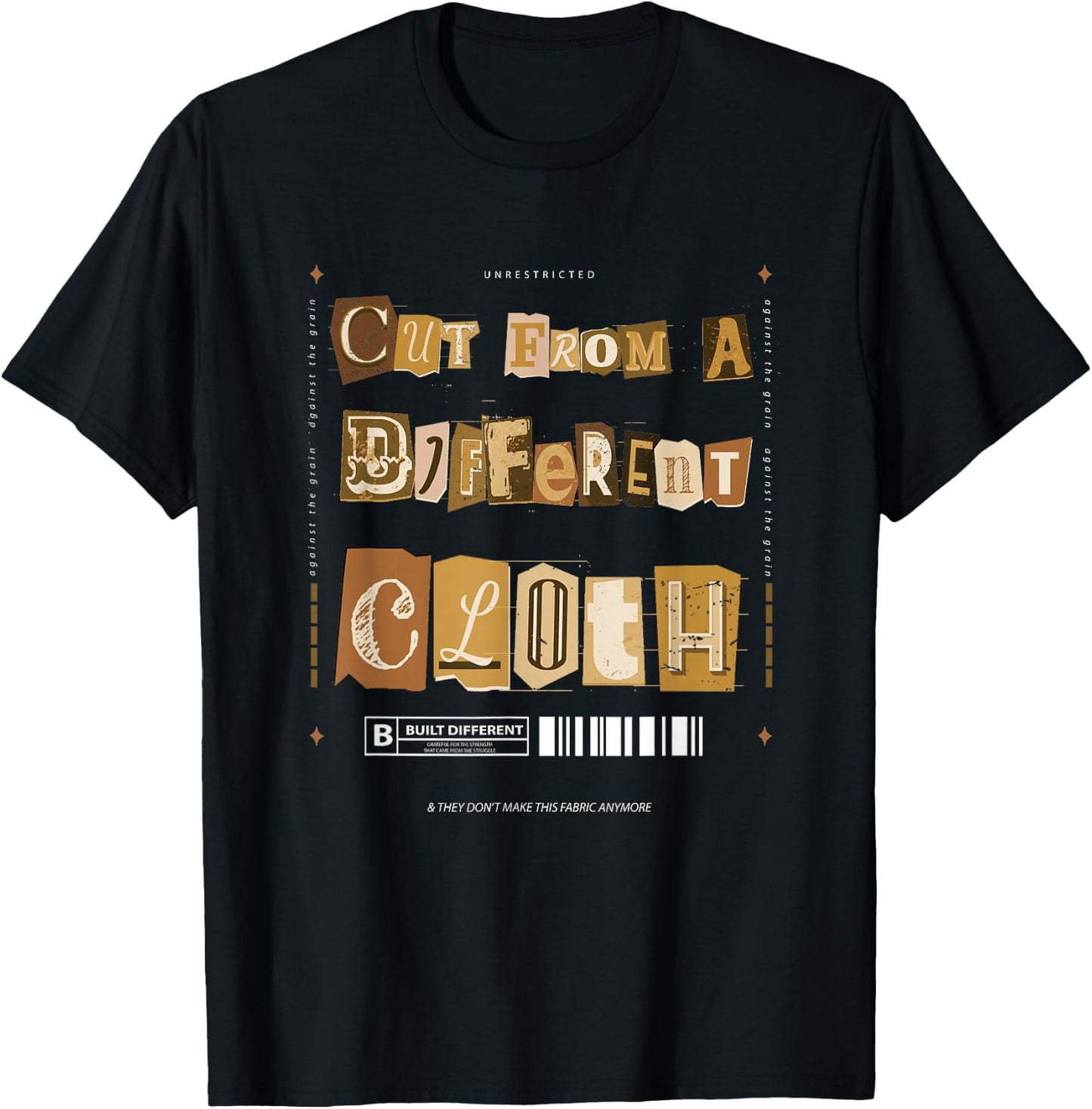 Brown Cut From A Different Cloth Brown Color Graphic T-Shirt - T-Shirt | Black