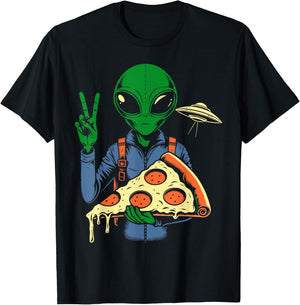 Alien pizza T-Shirt - T-Shirt | Black
