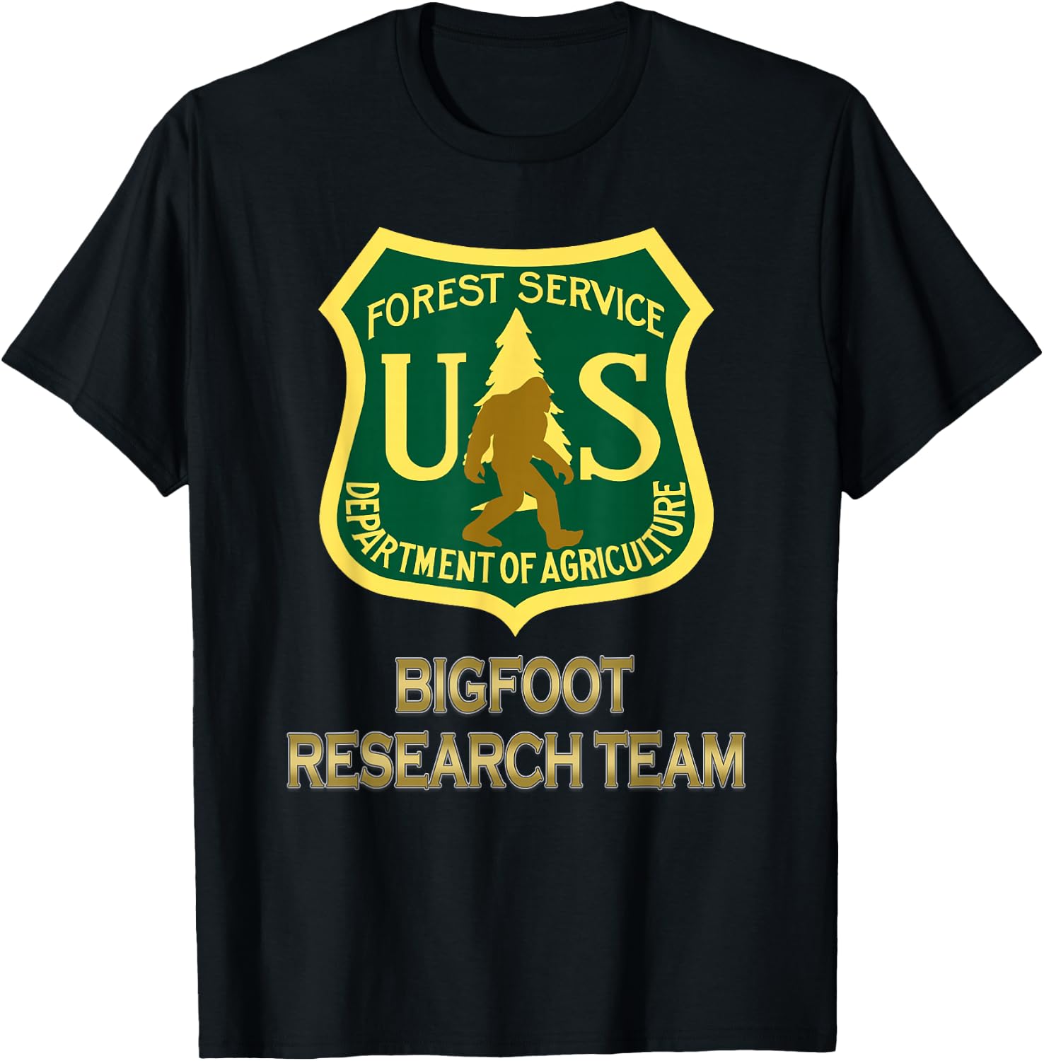 Bigfoot Research Team Funny T-Shirt - T-Shirt | Black