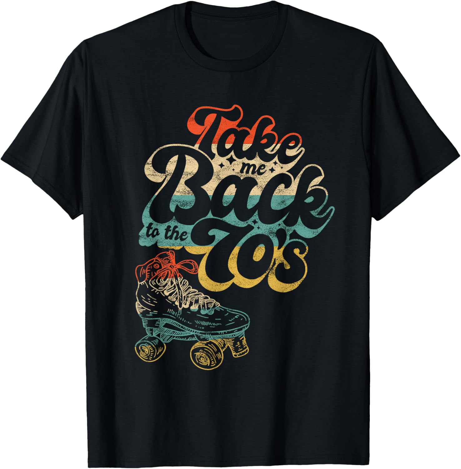Roller Skating Retro 80s Roller Skate Driving Inline Skater T-Shirt - T-Shirt | Black