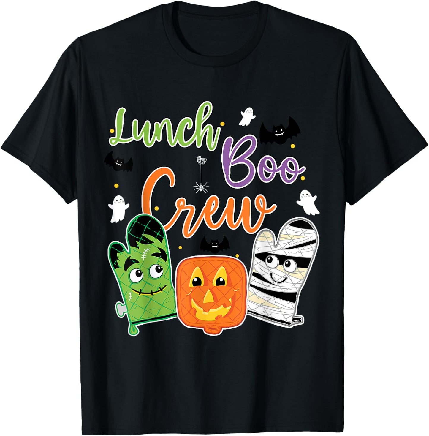 Funny Lunch Lady Boo Crew Halloween School Cafeteria Staff T-Shirt - T-Shirt | Black
