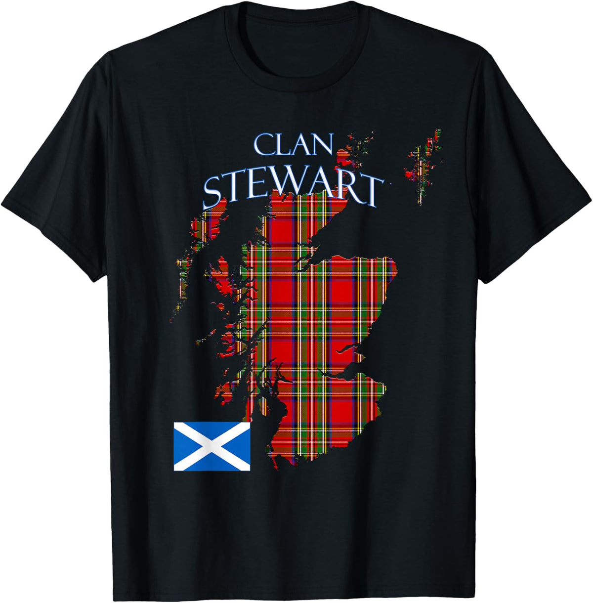 Stewart Scottish Clan Tartan Scotland T-Shirt - T-Shirt | Black