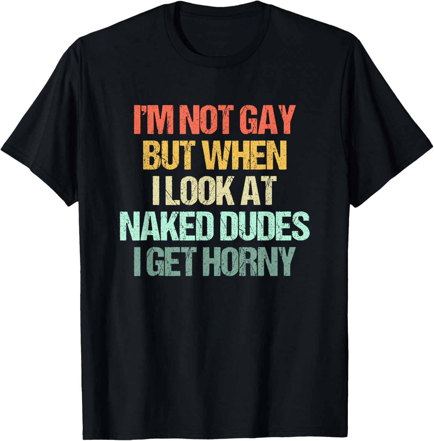 I'm Not Gay But When I Look At Naked Dudes I Get Horny T-Shirt - T-Shirt | Black