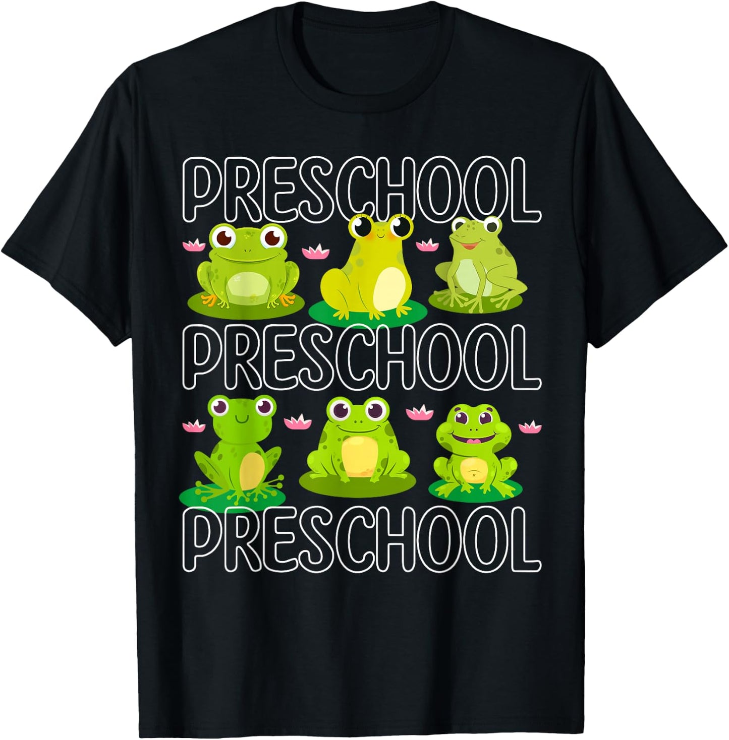 Preschool Teacher Frog Animal Lover Teaching Pre School T-Shirt - T-Shirt | Black