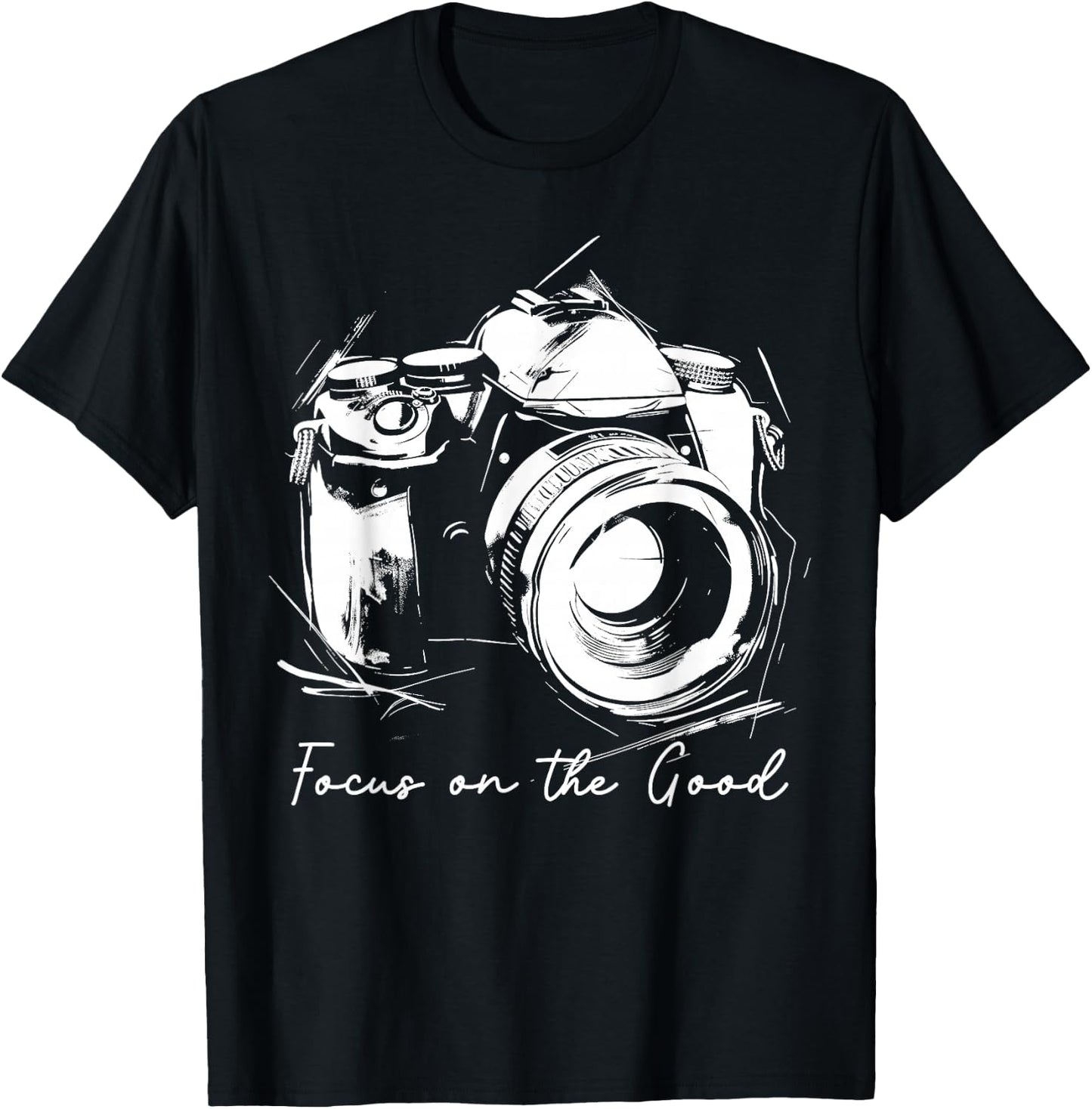 Photographer Focus On The Good Camera Vintage Photography T-Shirt - T-Shirt | Black