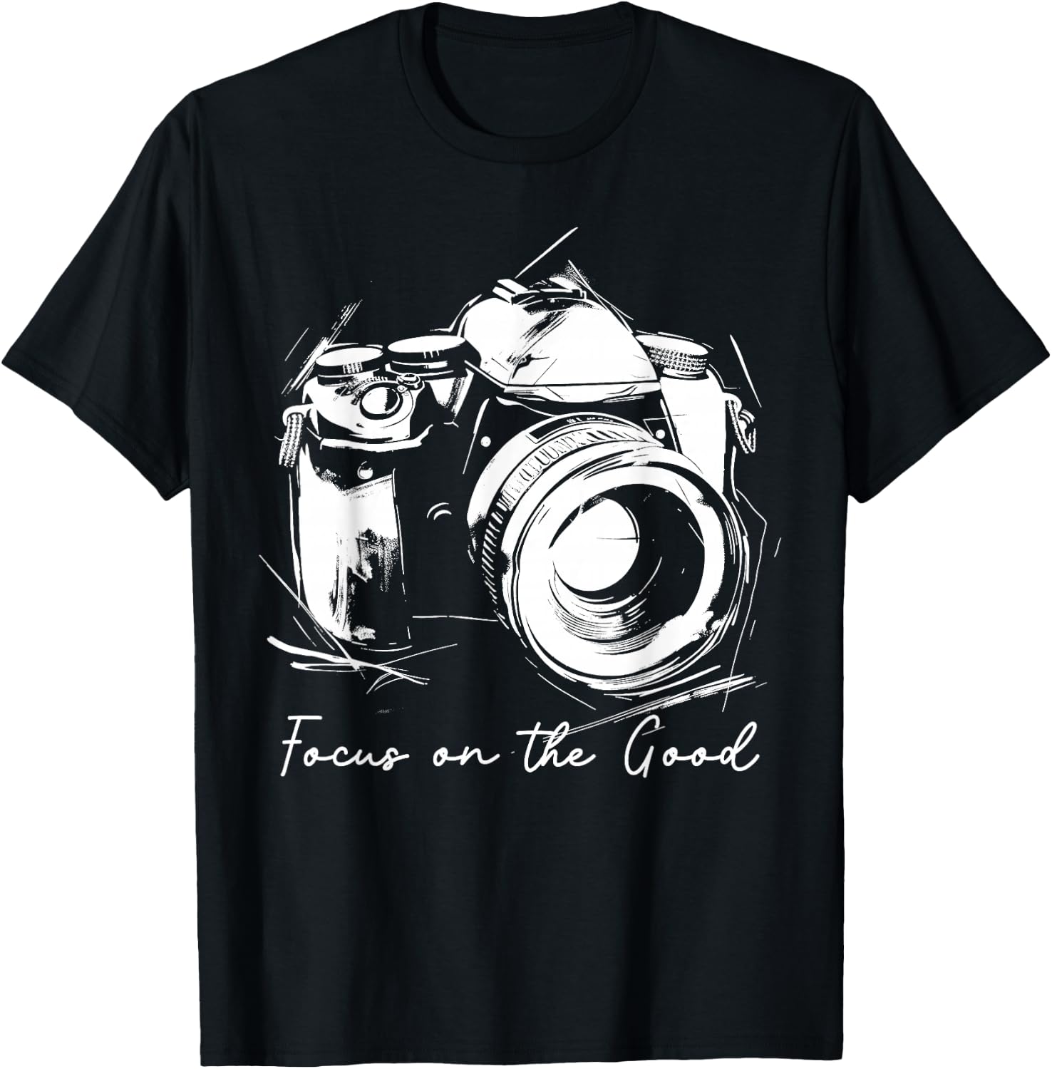 Photographer Focus On The Good Camera Vintage Photography T-Shirt - T-Shirt | Black