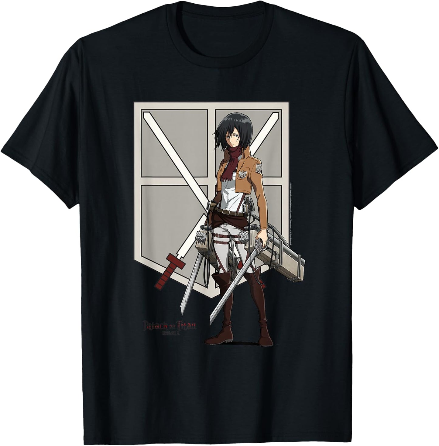 Attack on Titan Eren with Shield AOT Anime T-Shirt - T-Shirt | Black