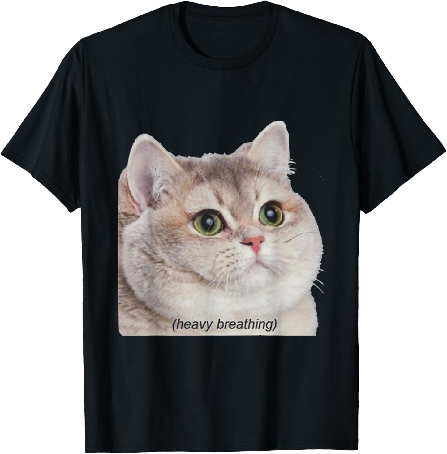 Heavy Breathing Cat Shirt Women T-Shirt - T-Shirt | Black