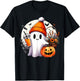 Groovy Ghost Drinking Coffee Halloween Ghost Coffee Lover T-Shirt - T-Shirt | Black