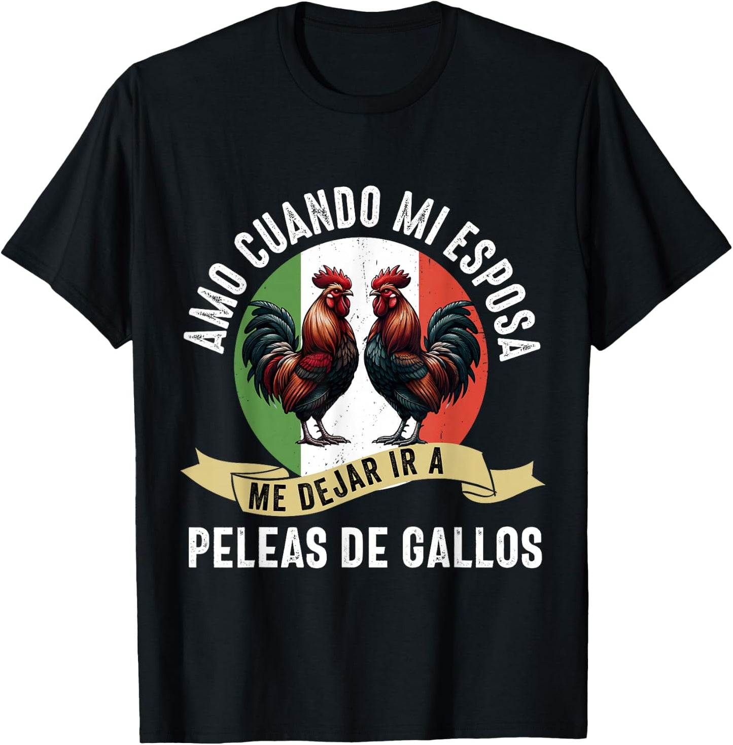 Gallero Mexicano Peleas Gallos Mexican Rooster T-Shirt - T-Shirt | Black