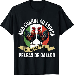 Gallero Mexicano Peleas Gallos Mexican Rooster T-Shirt - T-Shirt | Black