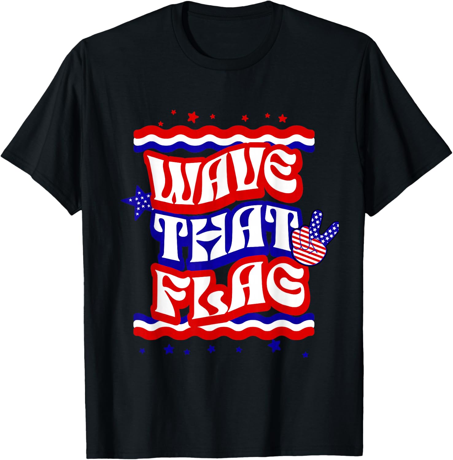 Hippie 4th of July Wave that Flag USA Independence Day Kids Men T-Shirt - T-Shirt | Black