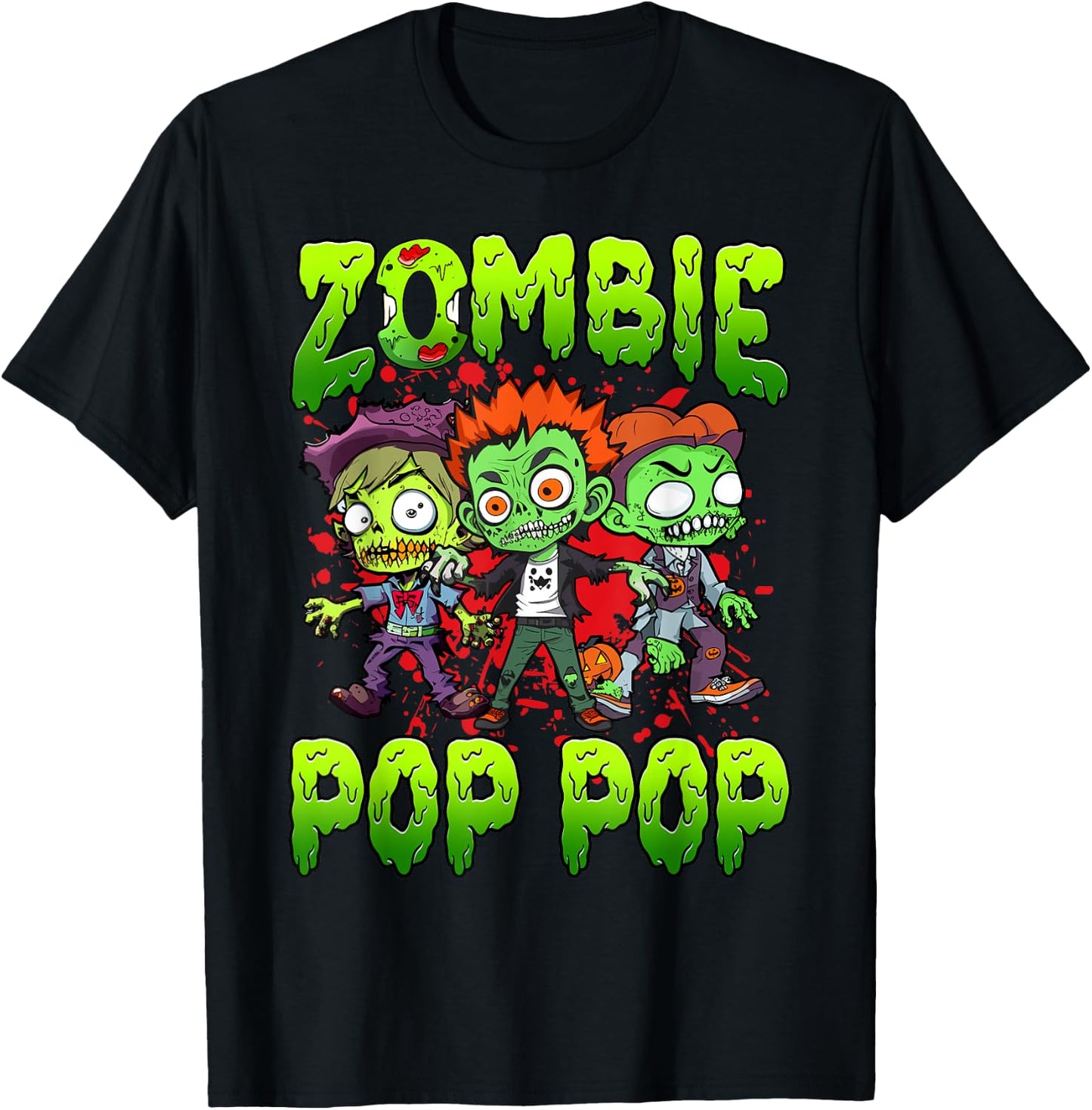 Zombie Pop Pop Halloween Costume Family Matching T-Shirt - T-Shirt | Black