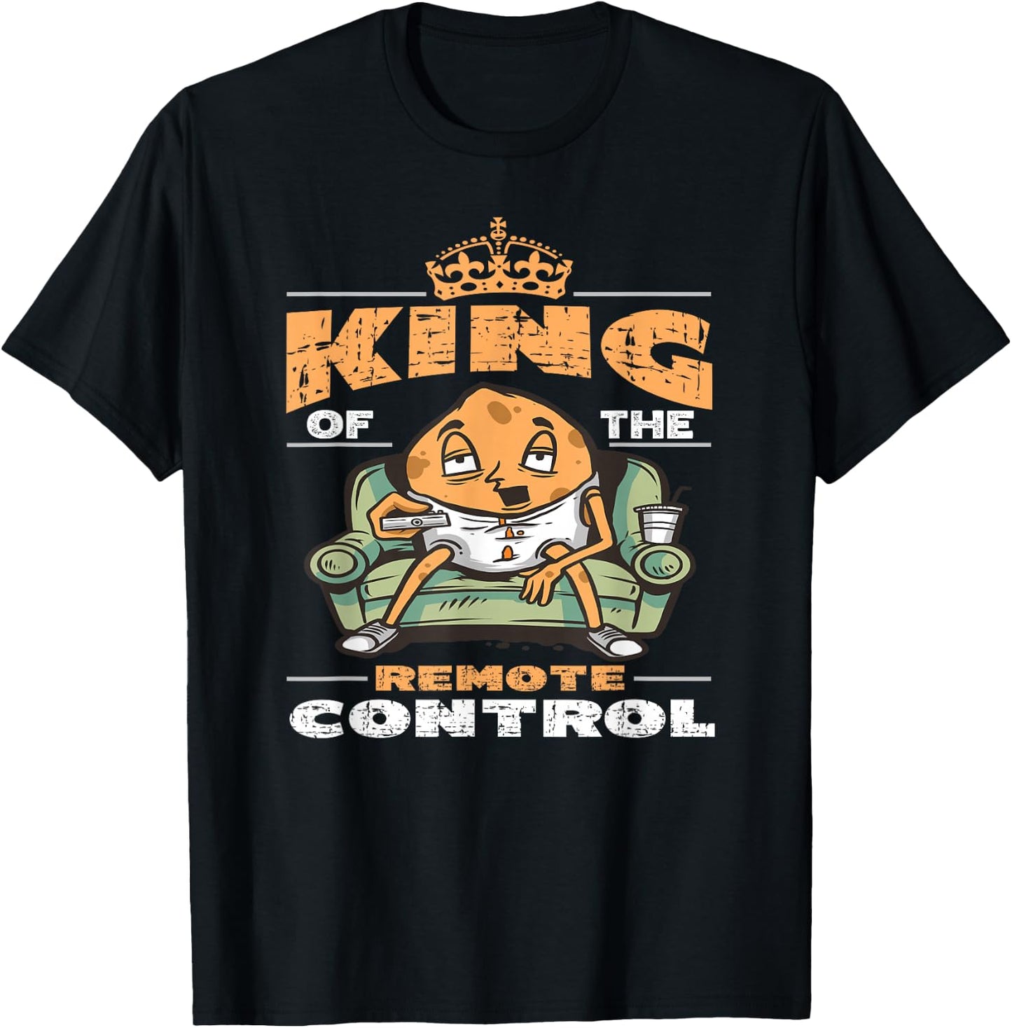 King Of The Remote Control Design Couch Lover T-Shirt - T-Shirt | Black
