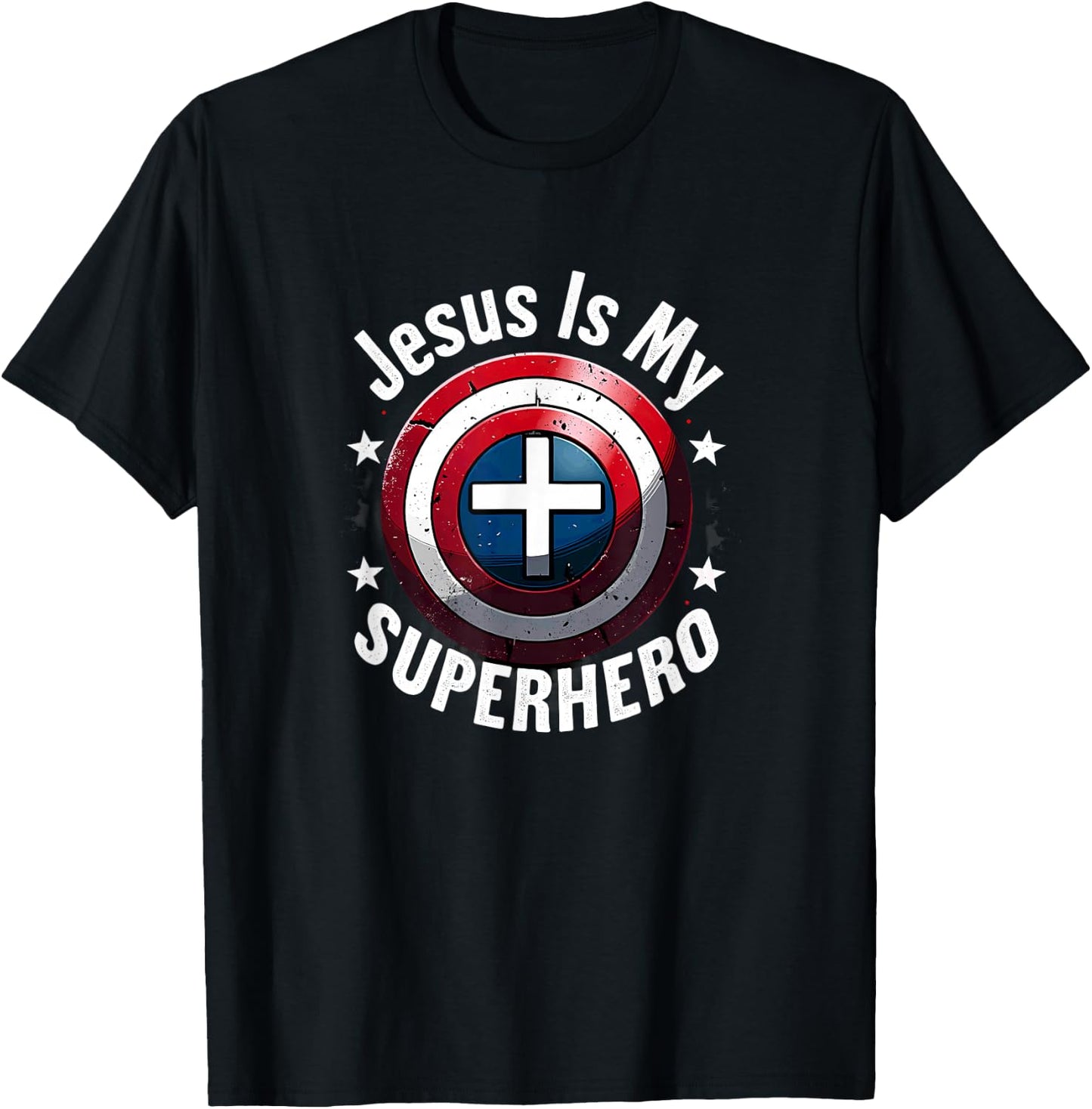 Jesus is My Superhero Christian T-Shirt - T-Shirt | Black