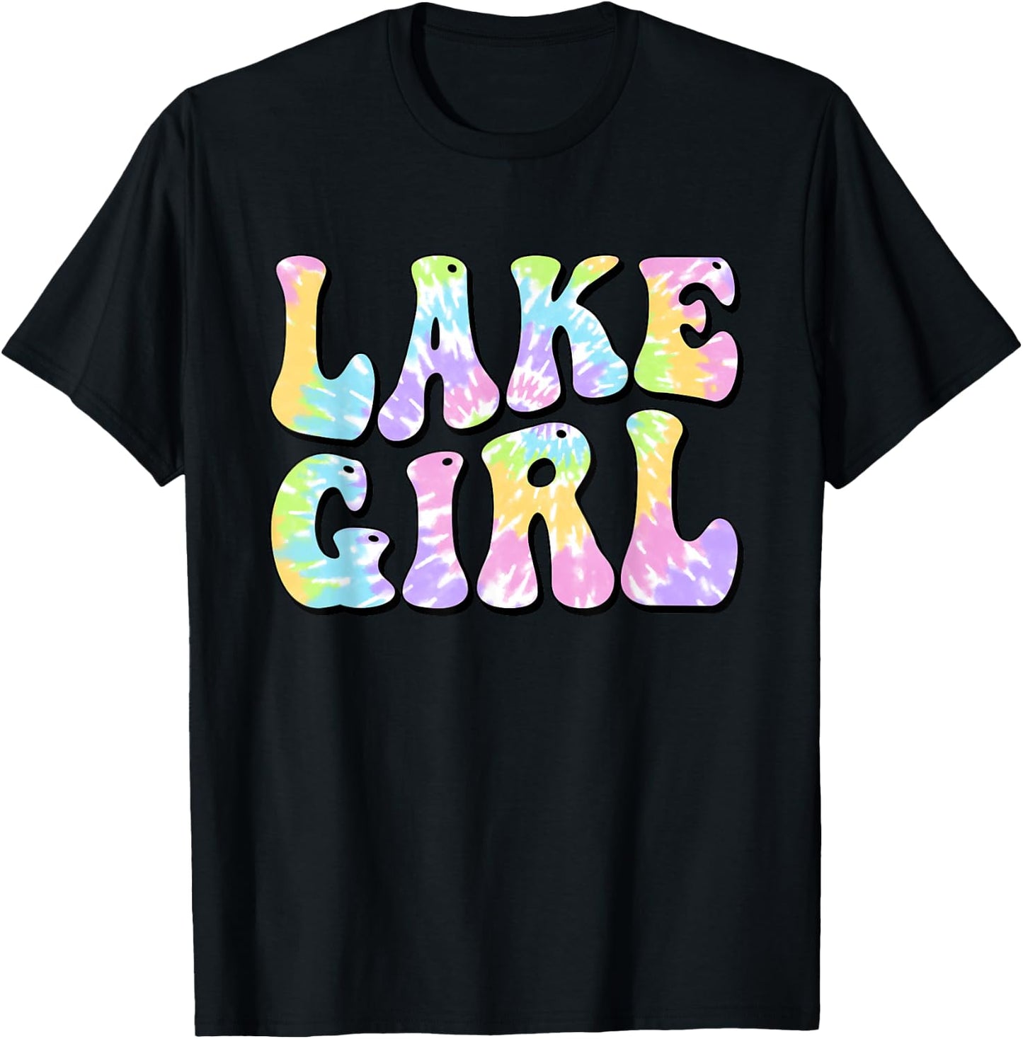 Lake Girl Fun Fishing Boating Sailing Women Girl Kids T-Shirt - T-Shirt | Black
