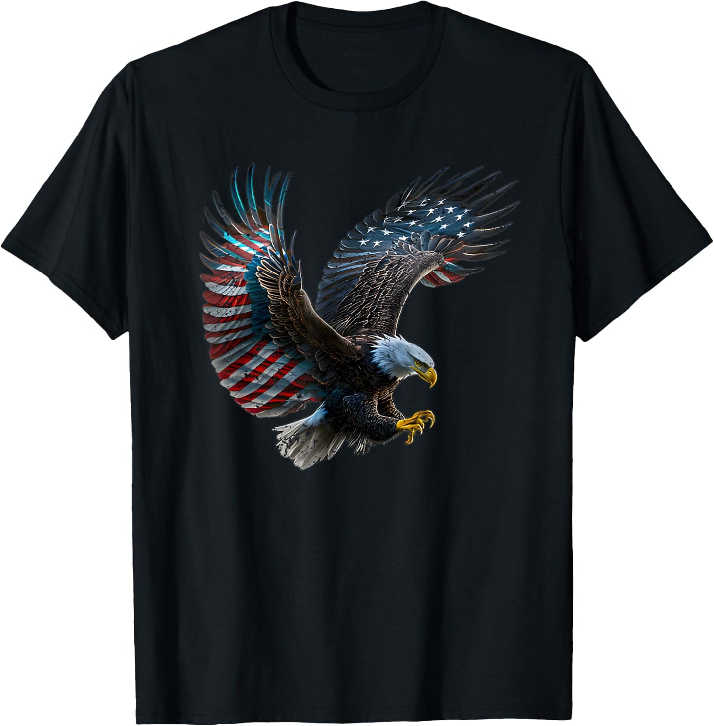 Patriotic Eagle 4th Of July USA American Flag Girls Kids Men T-Shirt - T-Shirt | Black