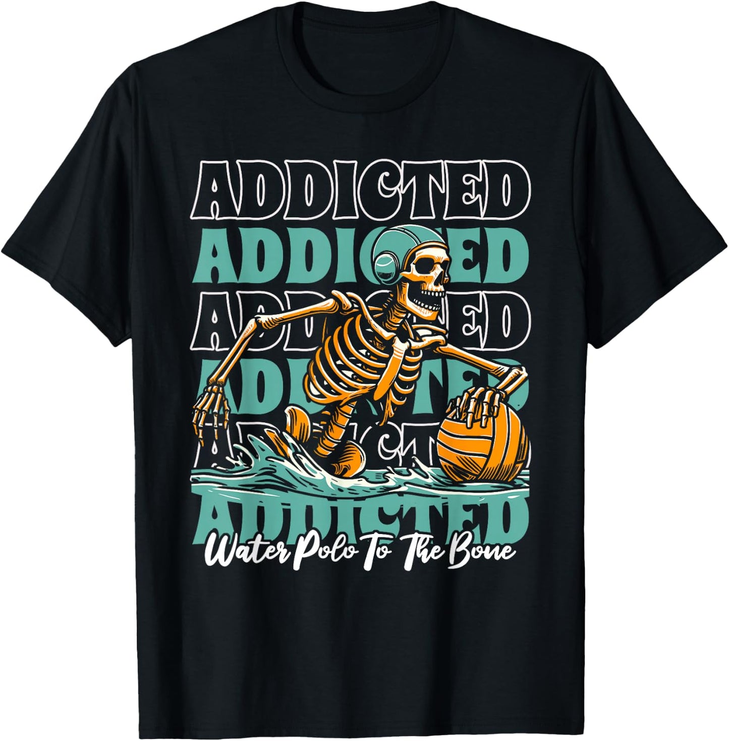 Player Skeleton - Waterpolo Sport Water Polo T-Shirt - T-Shirt | Black