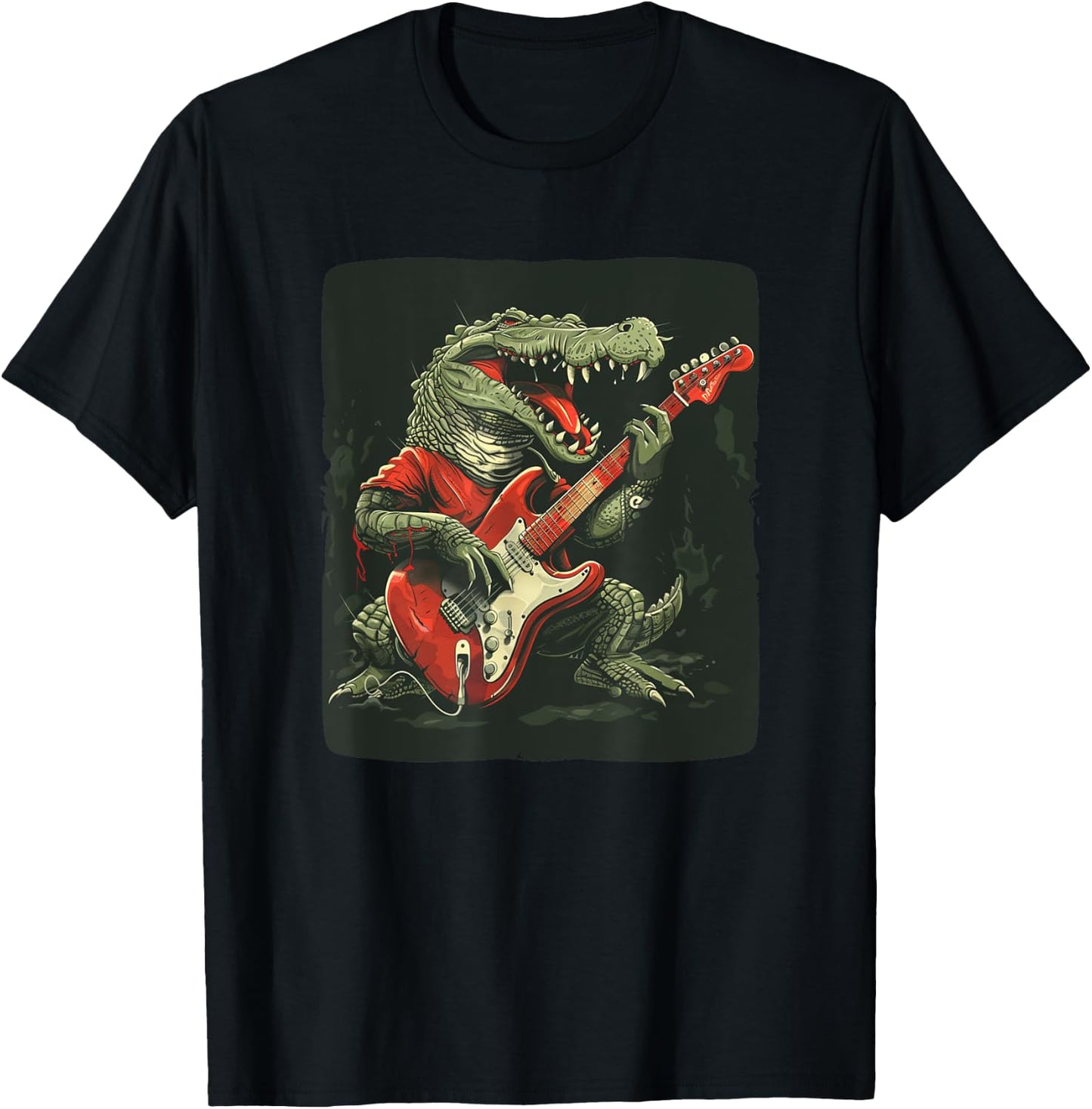 Cool Guitarists Crocodile Costume for Boys and Girls T-Shirt - T-Shirt | Black