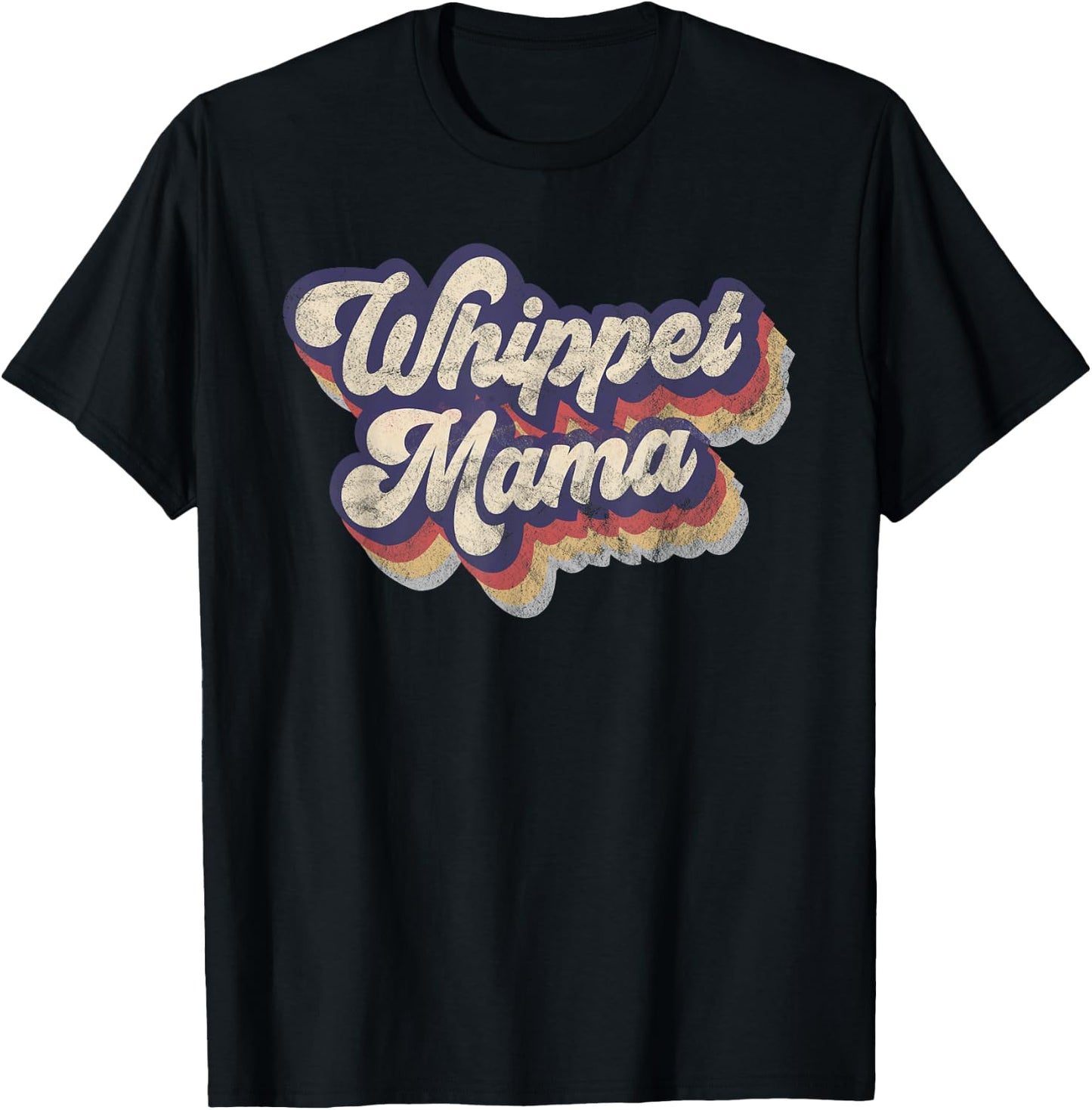 Whippet Mama Dog Lover Whippet Owner Whippet Mom Dad Vintage Women Kids T-Shirt - T-Shirt | Black