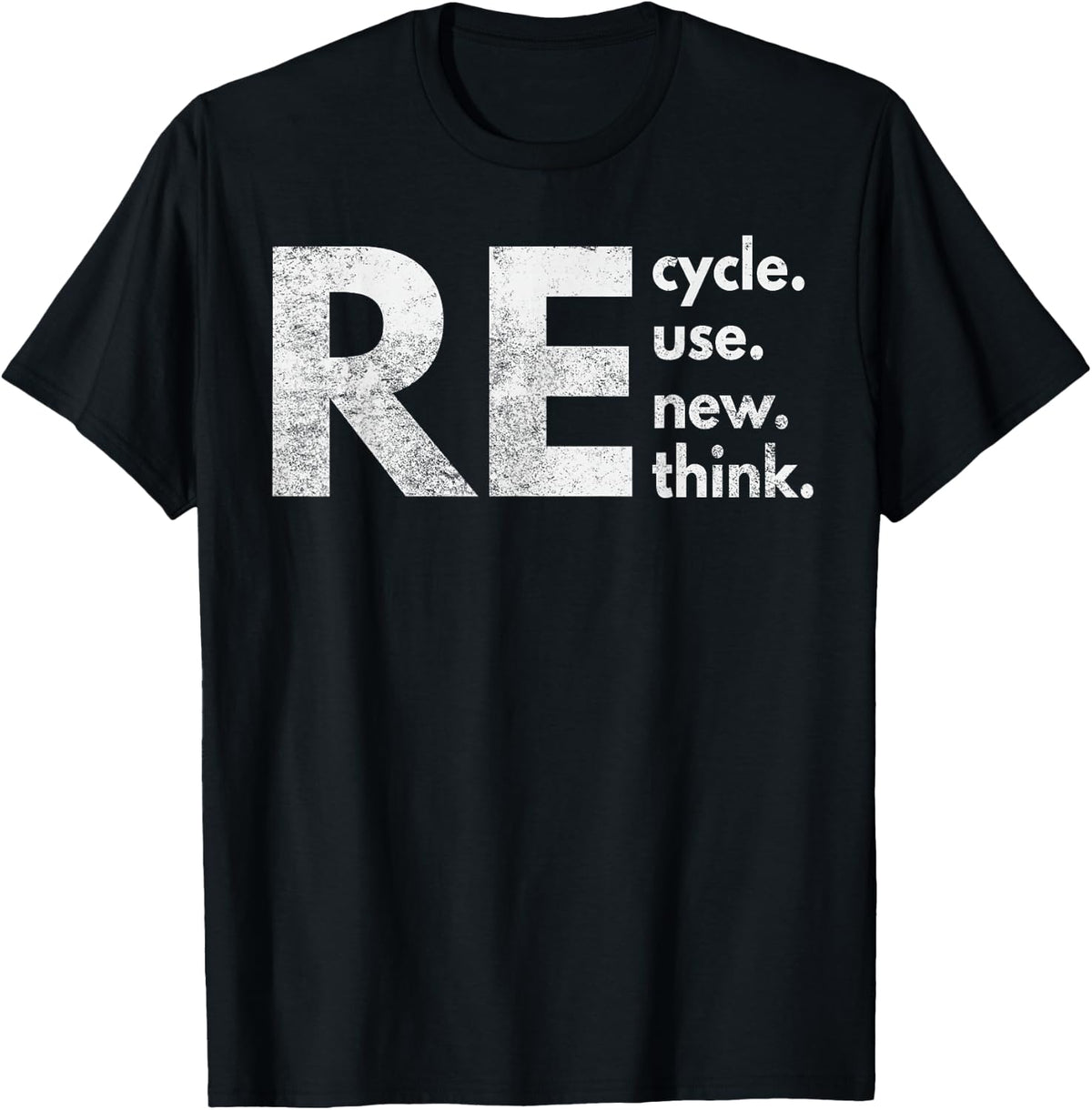 Re Cycle Use New Think T-Shirt - T-Shirt | Black